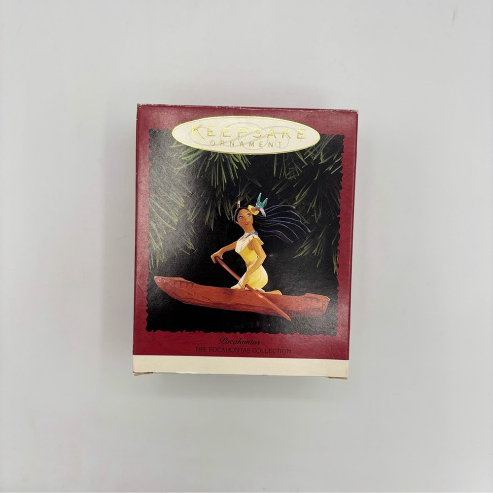 Hallmark Pocahontas Canoe Ornament Resin Figurine with Stand 1995 - Picture 2 of 14
